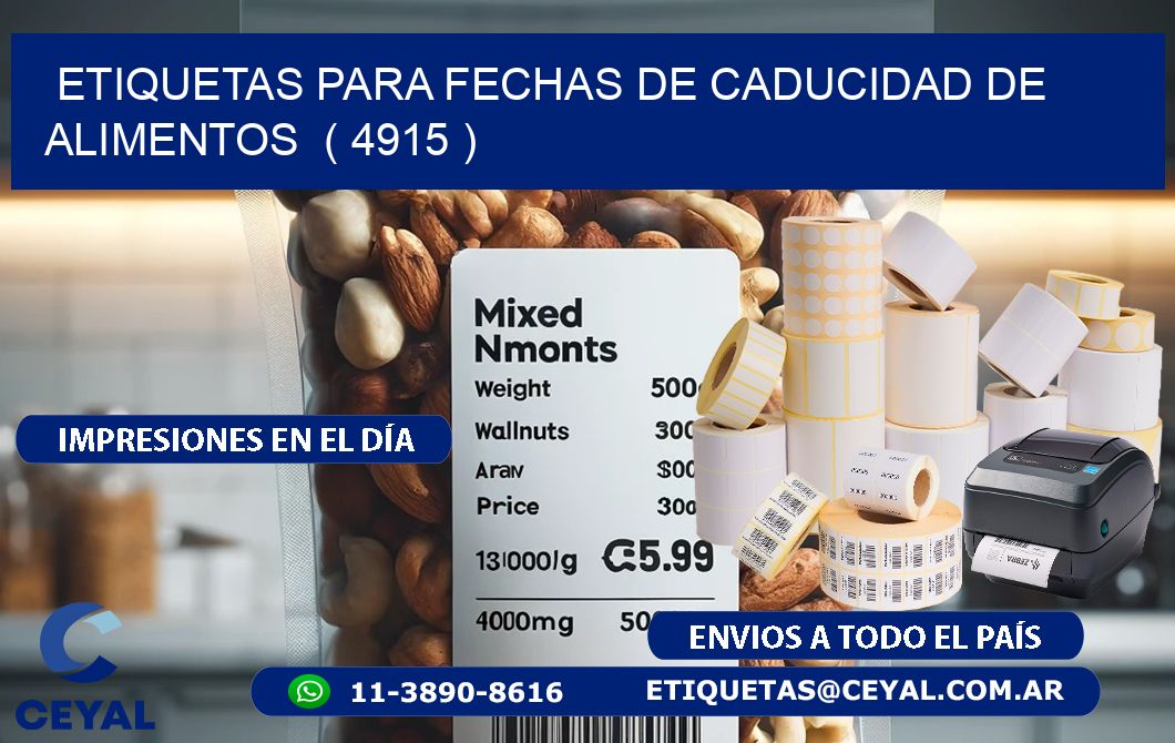 ETIQUETAS PARA FECHAS DE CADUCIDAD DE ALIMENTOS  ( 4915 )