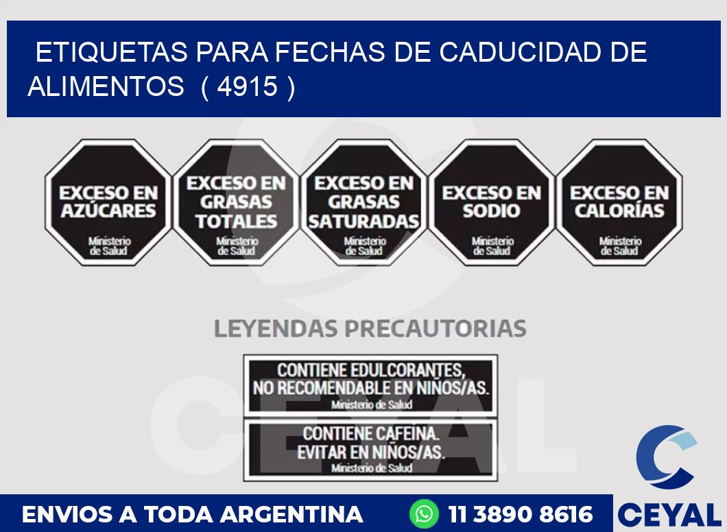 ETIQUETAS PARA FECHAS DE CADUCIDAD DE ALIMENTOS ( 4915 )
