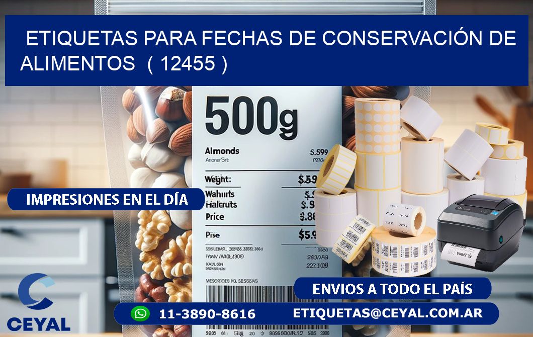 ETIQUETAS PARA FECHAS DE CONSERVACIÓN DE ALIMENTOS ( 12455 )