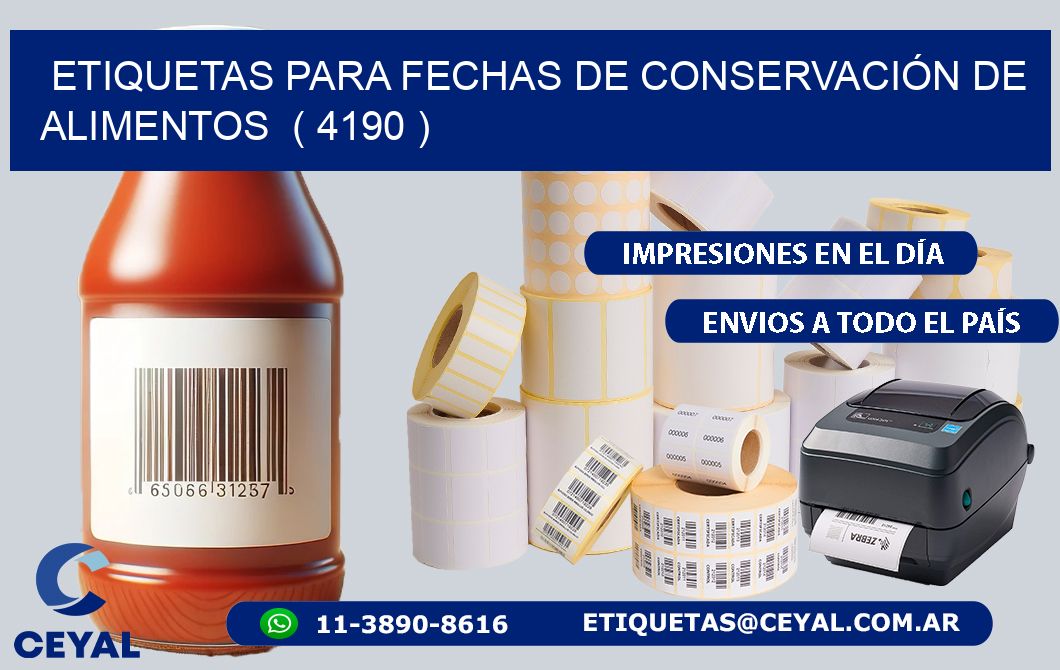 ETIQUETAS PARA FECHAS DE CONSERVACIÓN DE ALIMENTOS  ( 4190 )