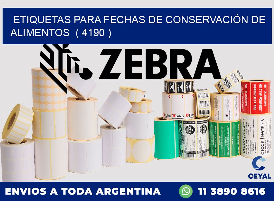 ETIQUETAS PARA FECHAS DE CONSERVACIÓN DE ALIMENTOS  ( 4190 )