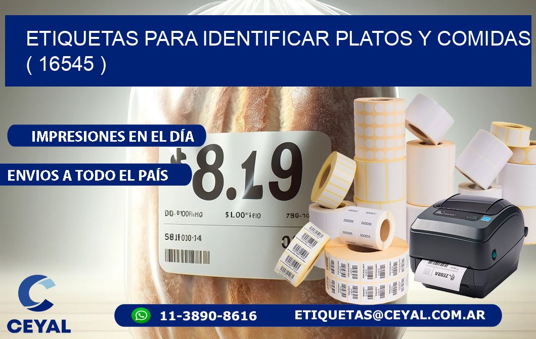 ETIQUETAS PARA IDENTIFICAR PLATOS Y COMIDAS  ( 16545 )