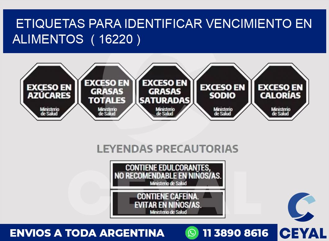 ETIQUETAS PARA IDENTIFICAR VENCIMIENTO EN ALIMENTOS  ( 16220 )