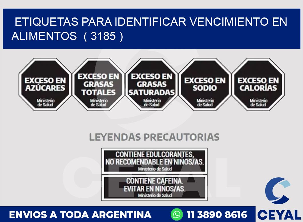 ETIQUETAS PARA IDENTIFICAR VENCIMIENTO EN ALIMENTOS  ( 3185 )