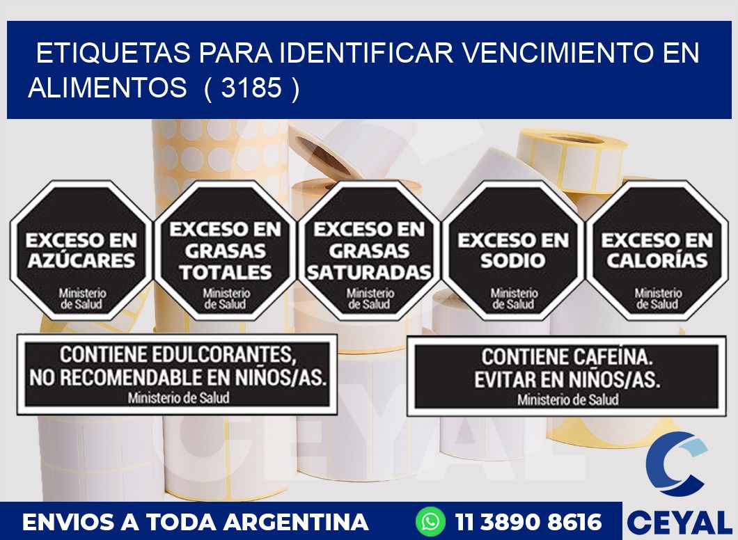 ETIQUETAS PARA IDENTIFICAR VENCIMIENTO EN ALIMENTOS  ( 3185 )