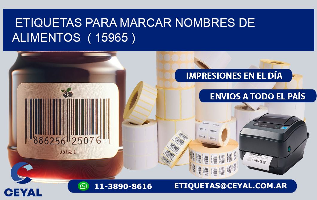 ETIQUETAS PARA MARCAR NOMBRES DE ALIMENTOS  ( 15965 )