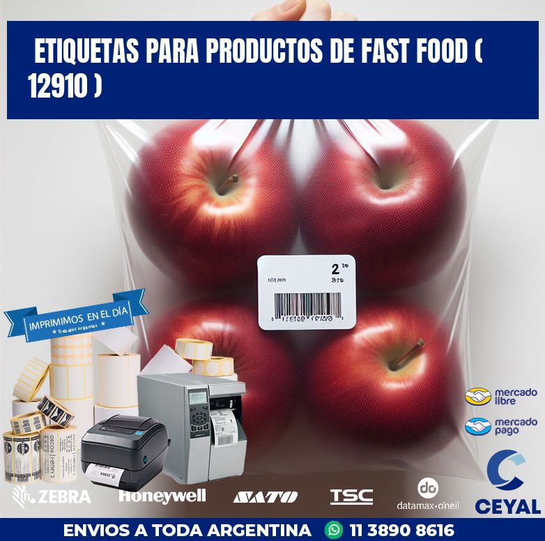 ETIQUETAS PARA PRODUCTOS DE FAST FOOD ( 12910 )
