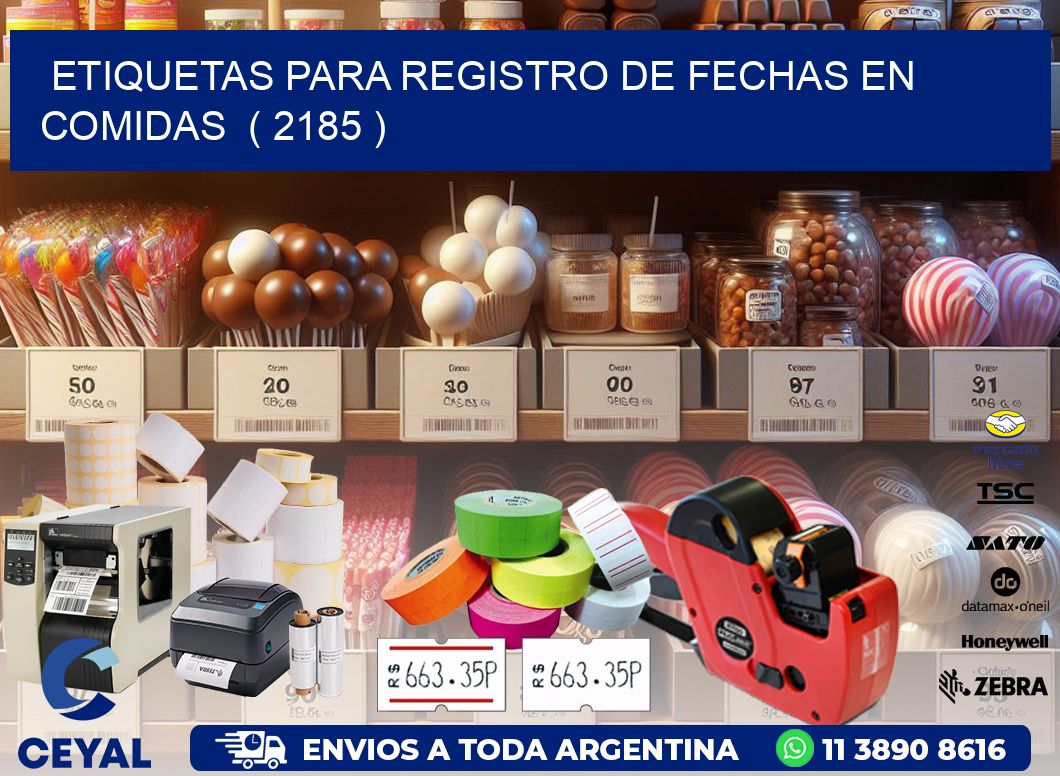 ETIQUETAS PARA REGISTRO DE FECHAS EN COMIDAS ( 2185 )