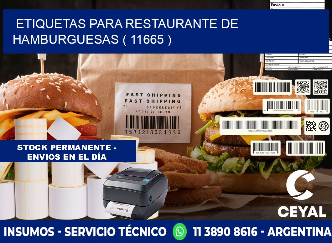 ETIQUETAS PARA RESTAURANTE DE HAMBURGUESAS ( 11665 )