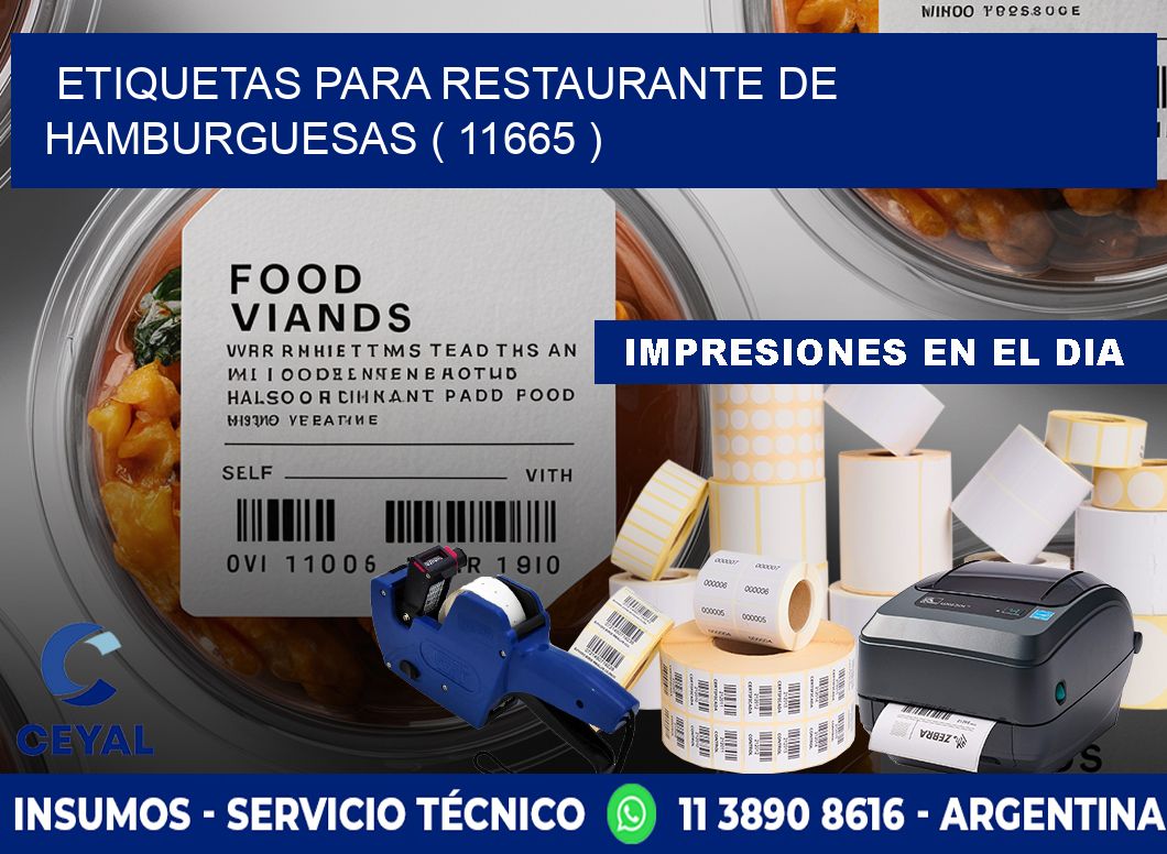 ETIQUETAS PARA RESTAURANTE DE HAMBURGUESAS ( 11665 )