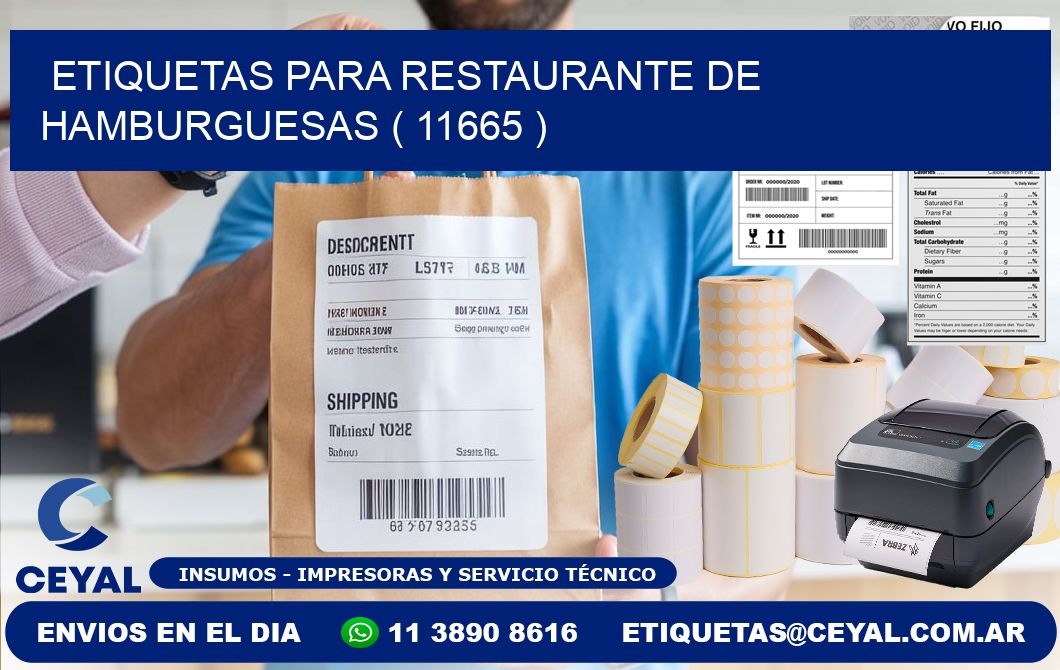 ETIQUETAS PARA RESTAURANTE DE HAMBURGUESAS ( 11665 )