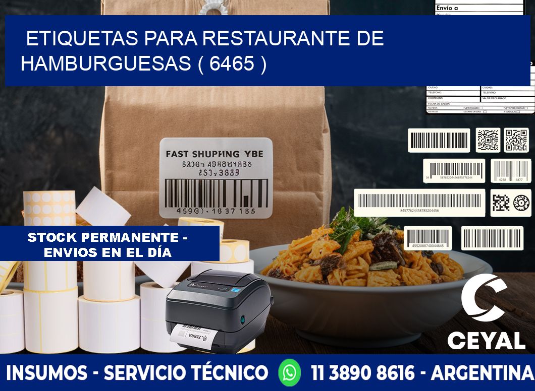 ETIQUETAS PARA RESTAURANTE DE HAMBURGUESAS ( 6465 )