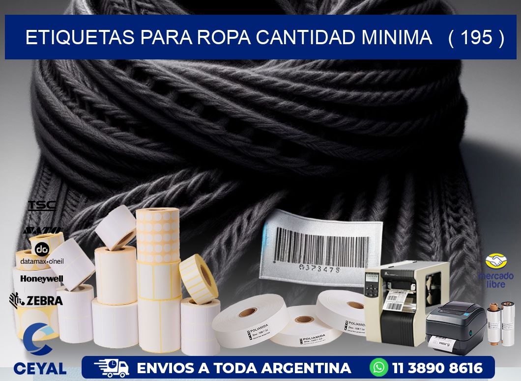 ETIQUETAS PARA ROPA CANTIDAD MINIMA ( 195 )
