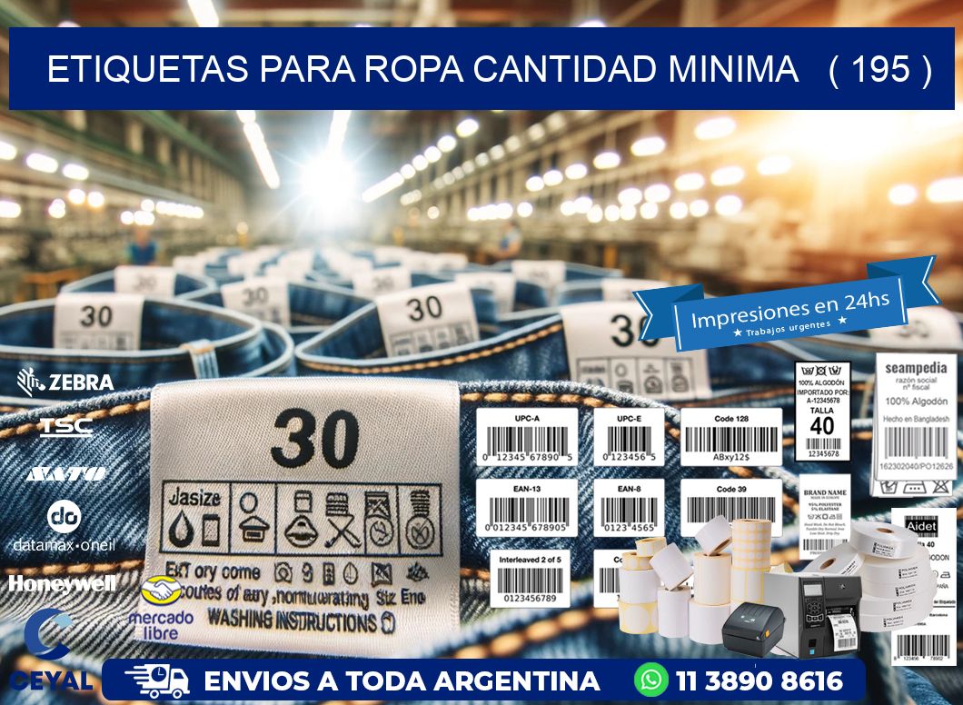 ETIQUETAS PARA ROPA CANTIDAD MINIMA ( 195 )
