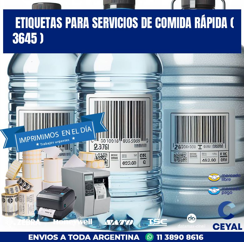 ETIQUETAS PARA SERVICIOS DE COMIDA RÁPIDA ( 3645 )