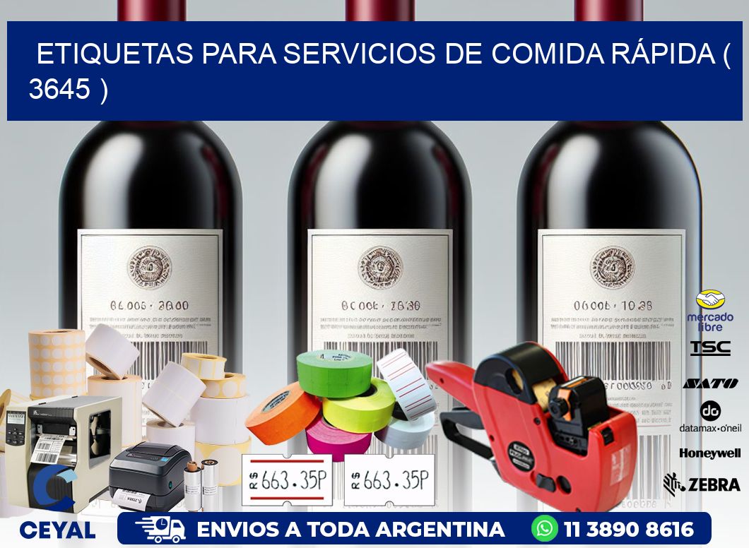 ETIQUETAS PARA SERVICIOS DE COMIDA RÁPIDA ( 3645 )