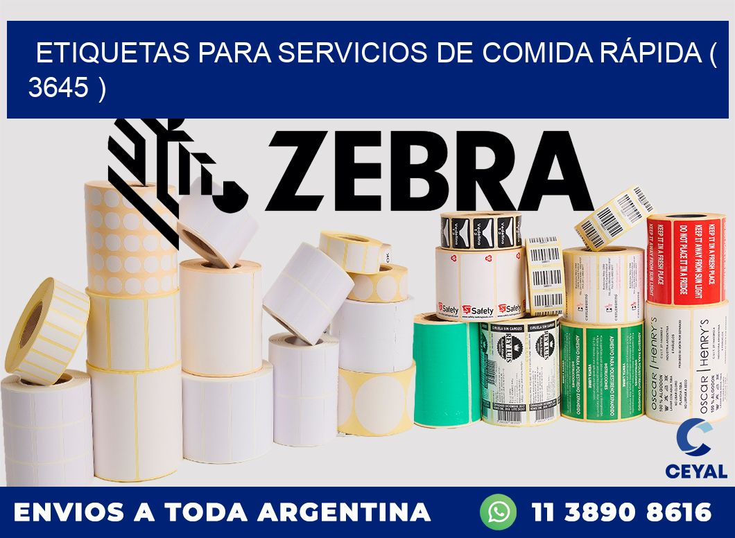 ETIQUETAS PARA SERVICIOS DE COMIDA RÁPIDA ( 3645 )