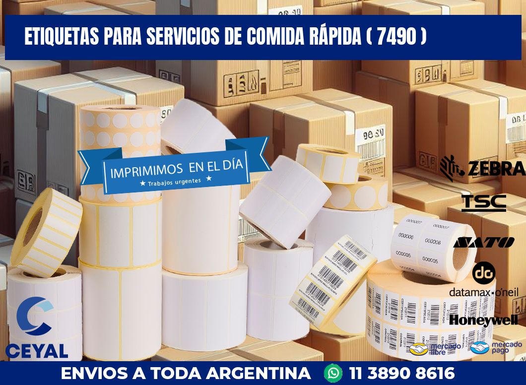 ETIQUETAS PARA SERVICIOS DE COMIDA RÁPIDA ( 7490 )