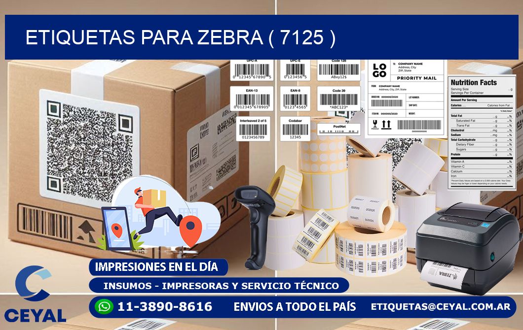 ETIQUETAS PARA ZEBRA ( 7125 )