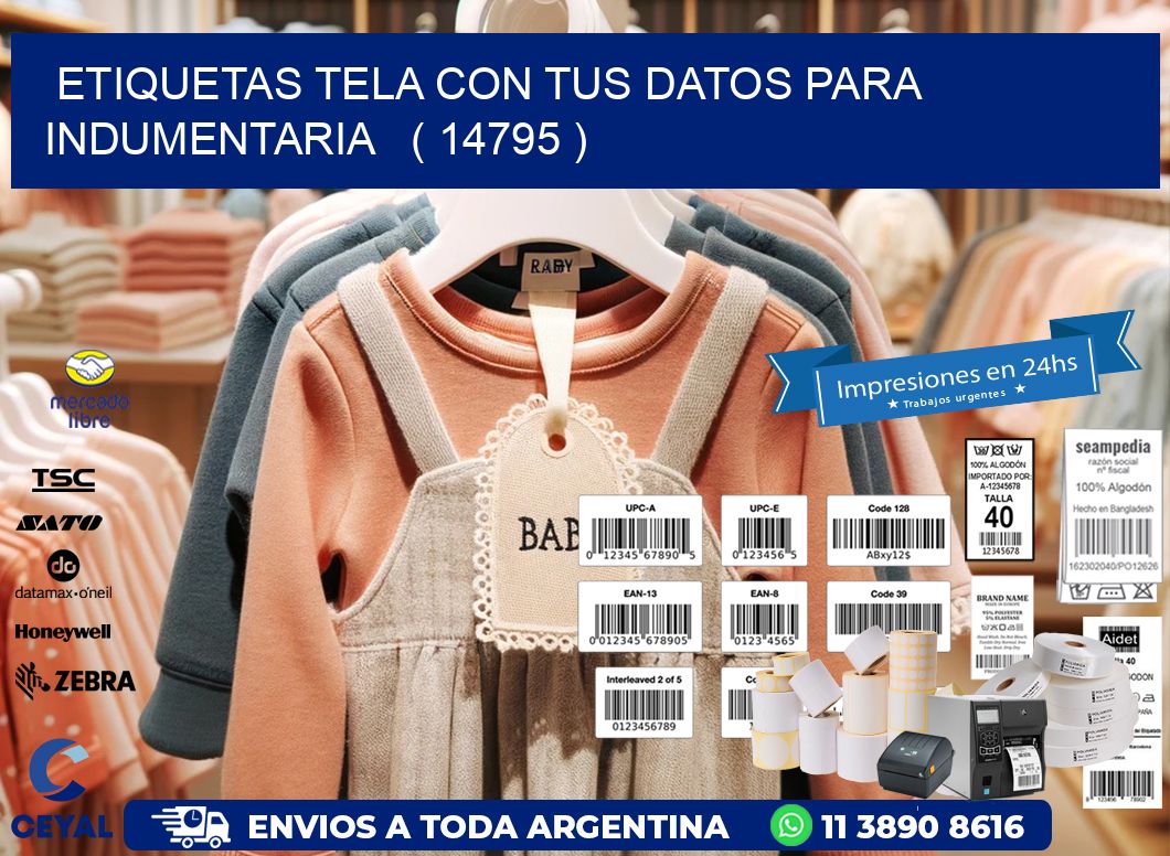 ETIQUETAS TELA CON TUS DATOS PARA INDUMENTARIA ( 14795 )