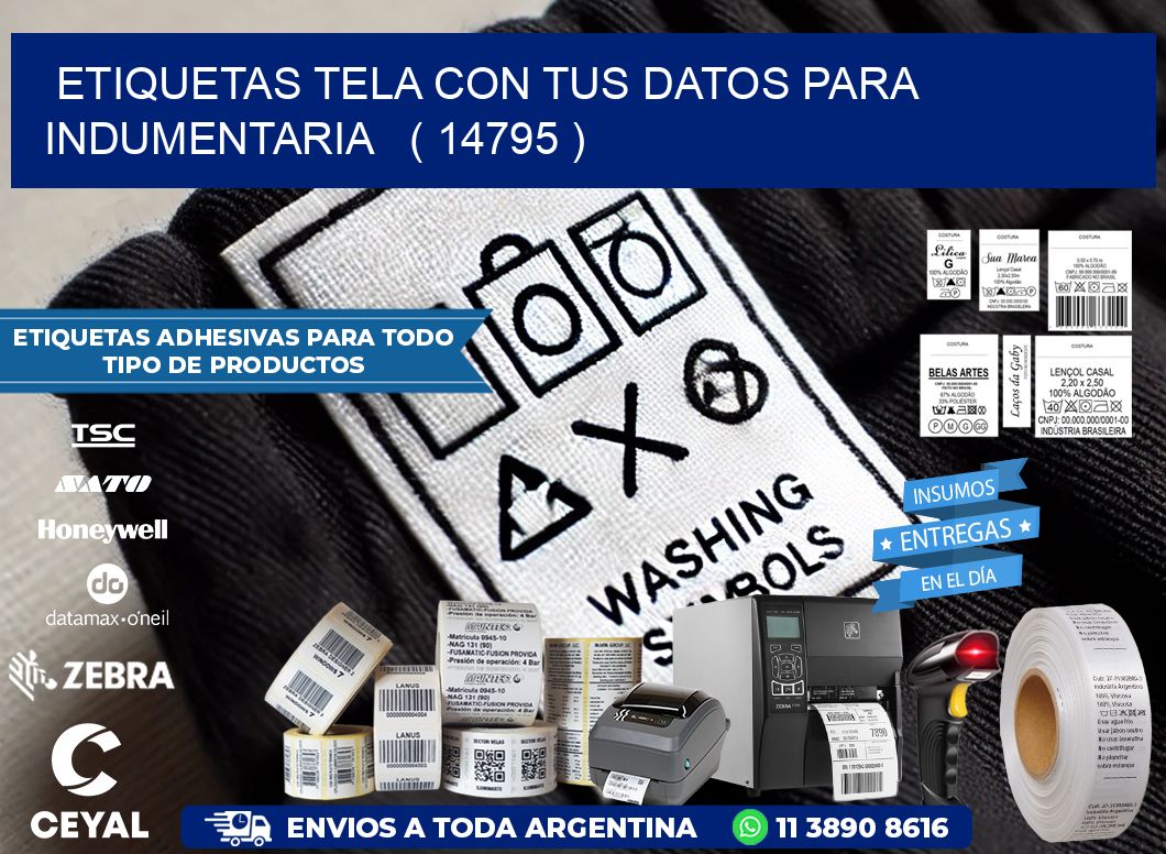 ETIQUETAS TELA CON TUS DATOS PARA INDUMENTARIA ( 14795 )