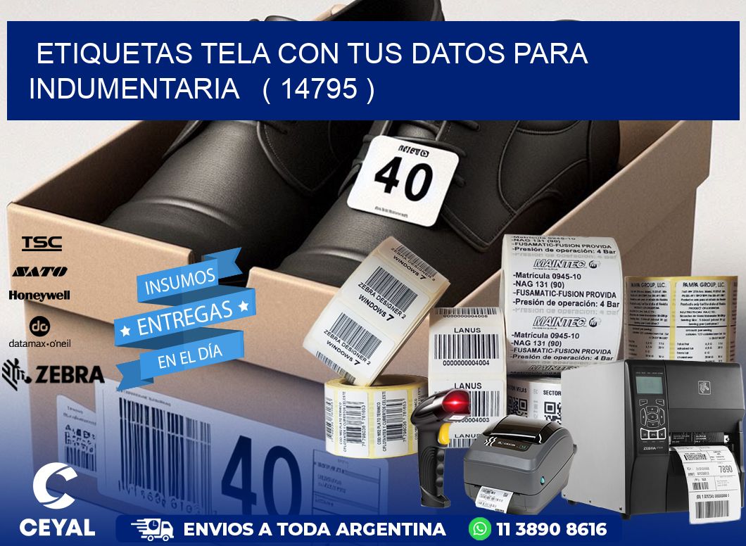 ETIQUETAS TELA CON TUS DATOS PARA INDUMENTARIA ( 14795 )