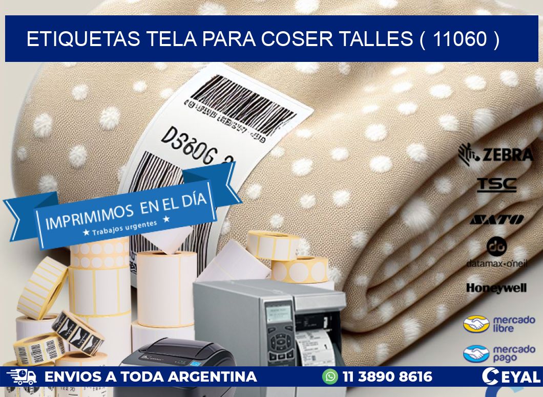 ETIQUETAS TELA PARA COSER TALLES ( 11060 )