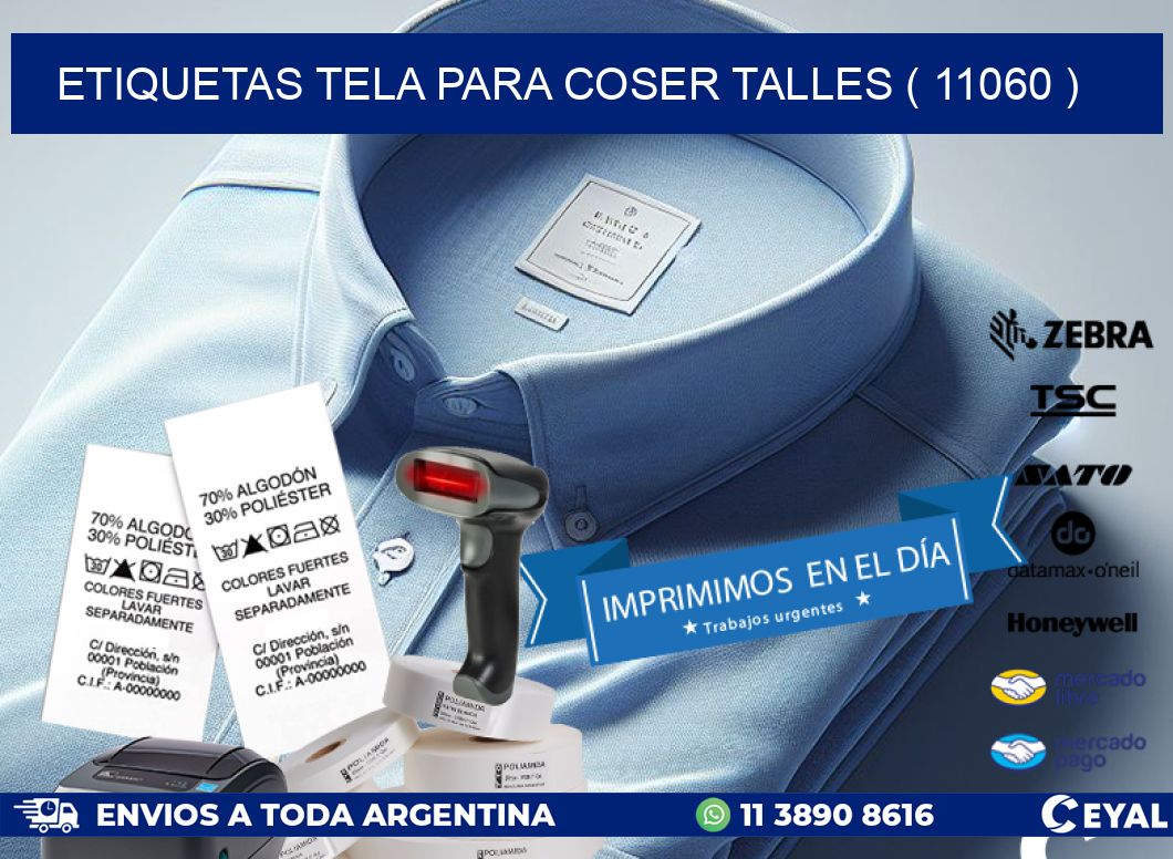 ETIQUETAS TELA PARA COSER TALLES ( 11060 )