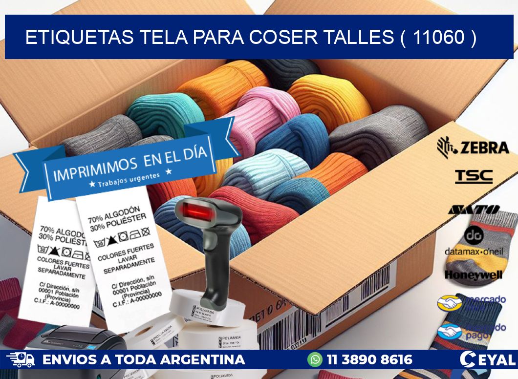 ETIQUETAS TELA PARA COSER TALLES ( 11060 )