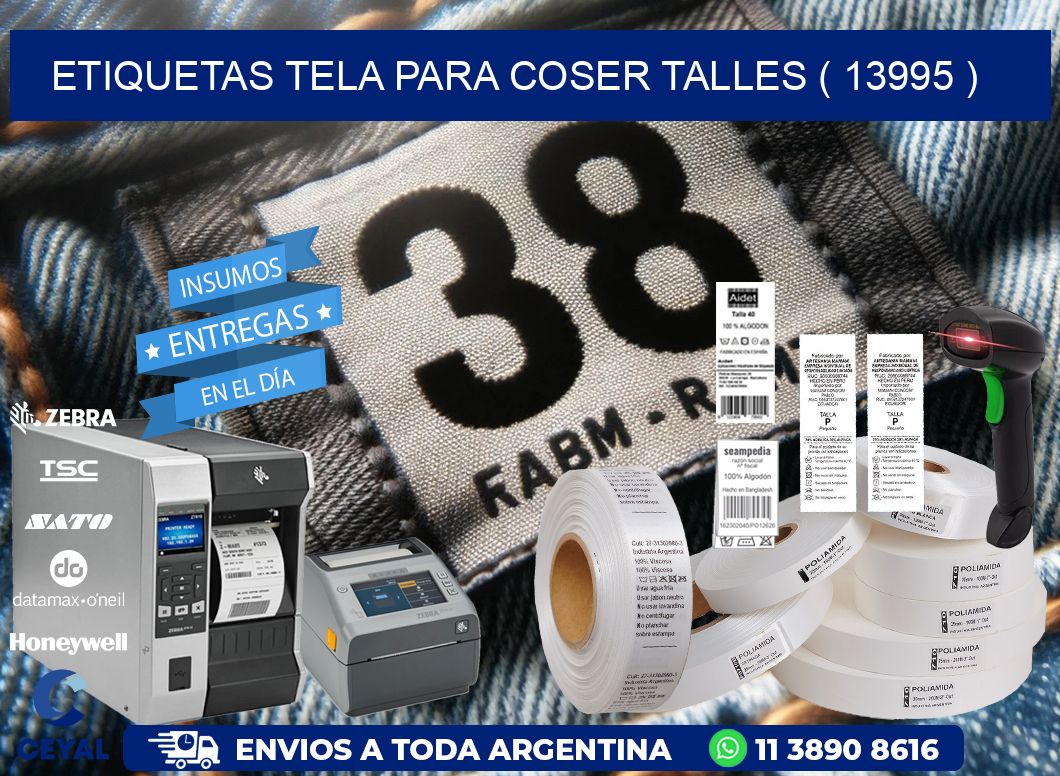 ETIQUETAS TELA PARA COSER TALLES ( 13995 )