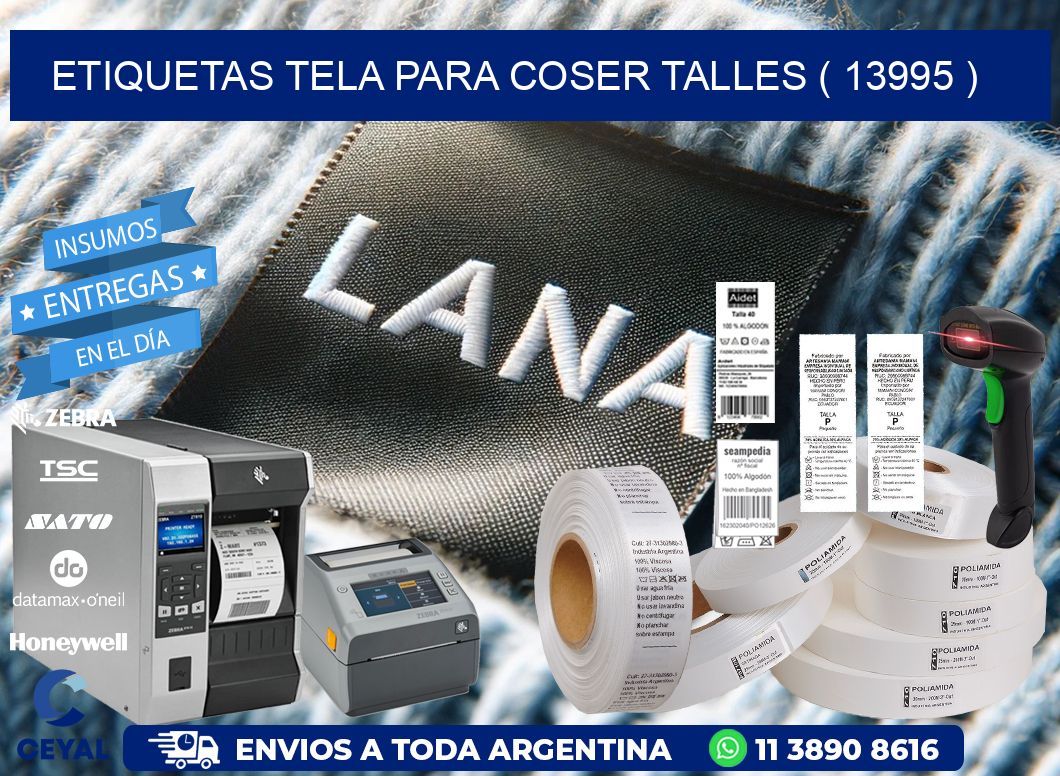 ETIQUETAS TELA PARA COSER TALLES ( 13995 )