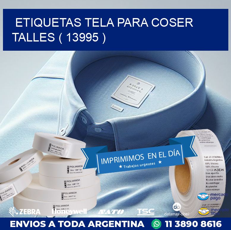 ETIQUETAS TELA PARA COSER TALLES ( 13995 )