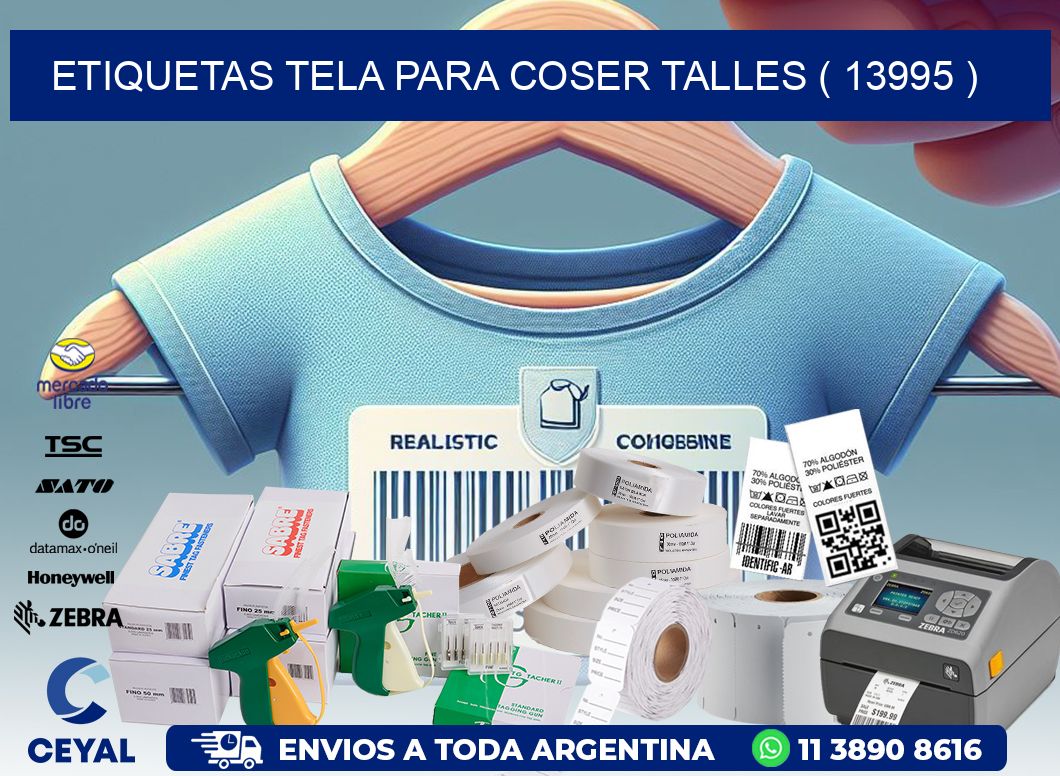 ETIQUETAS TELA PARA COSER TALLES ( 13995 )