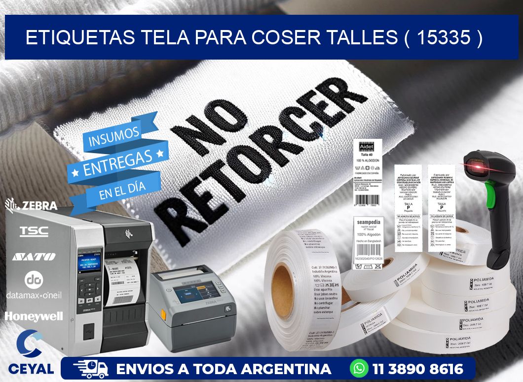 ETIQUETAS TELA PARA COSER TALLES ( 15335 )