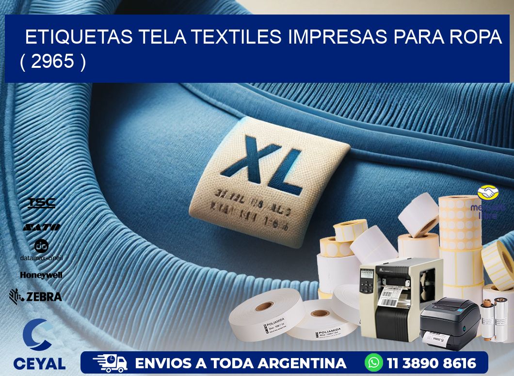 ETIQUETAS TELA TEXTILES IMPRESAS PARA ROPA   ( 2965 )