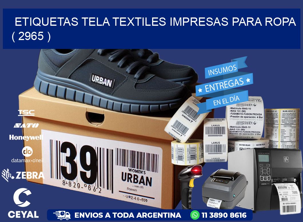 ETIQUETAS TELA TEXTILES IMPRESAS PARA ROPA   ( 2965 )