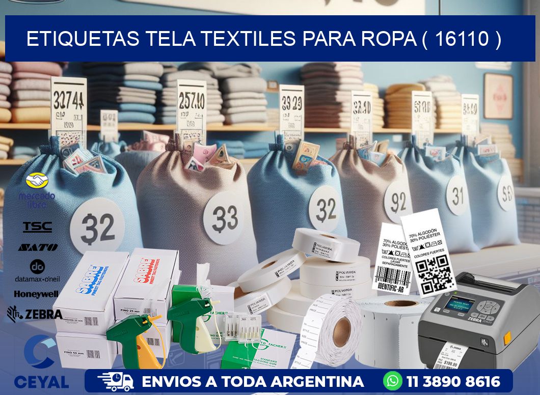 ETIQUETAS TELA TEXTILES PARA ROPA ( 16110 )