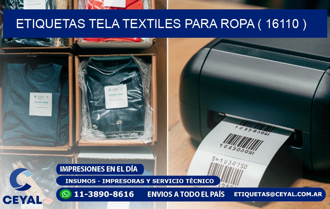 ETIQUETAS TELA TEXTILES PARA ROPA ( 16110 )