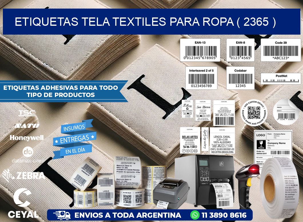 ETIQUETAS TELA TEXTILES PARA ROPA ( 2365 )