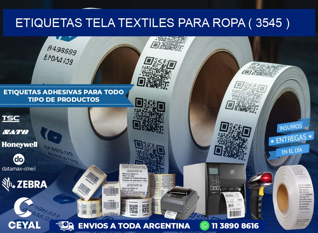 ETIQUETAS TELA TEXTILES PARA ROPA ( 3545 )