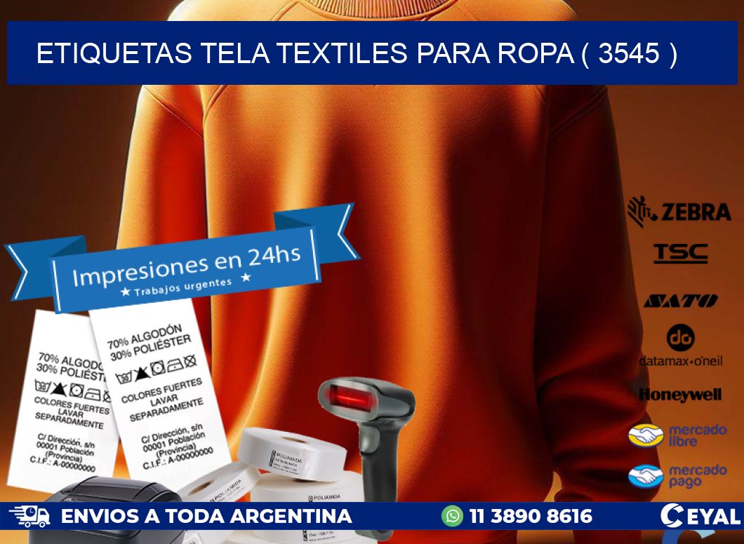 ETIQUETAS TELA TEXTILES PARA ROPA ( 3545 )