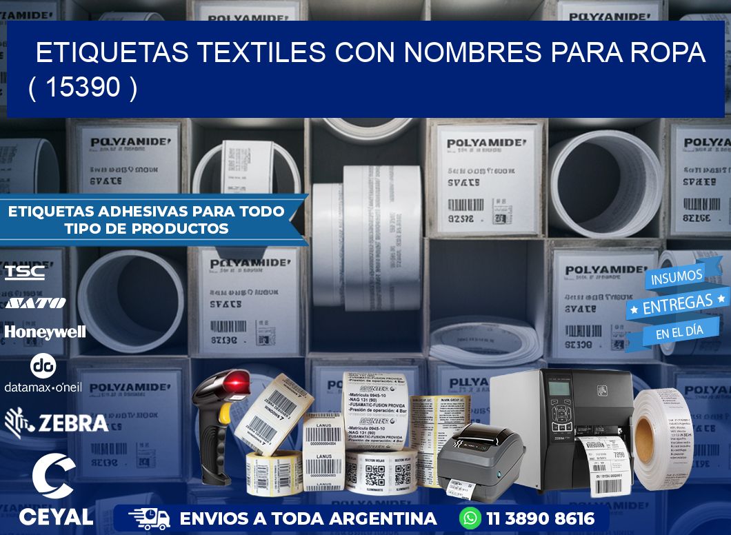 ETIQUETAS TEXTILES CON NOMBRES PARA ROPA   ( 15390 )