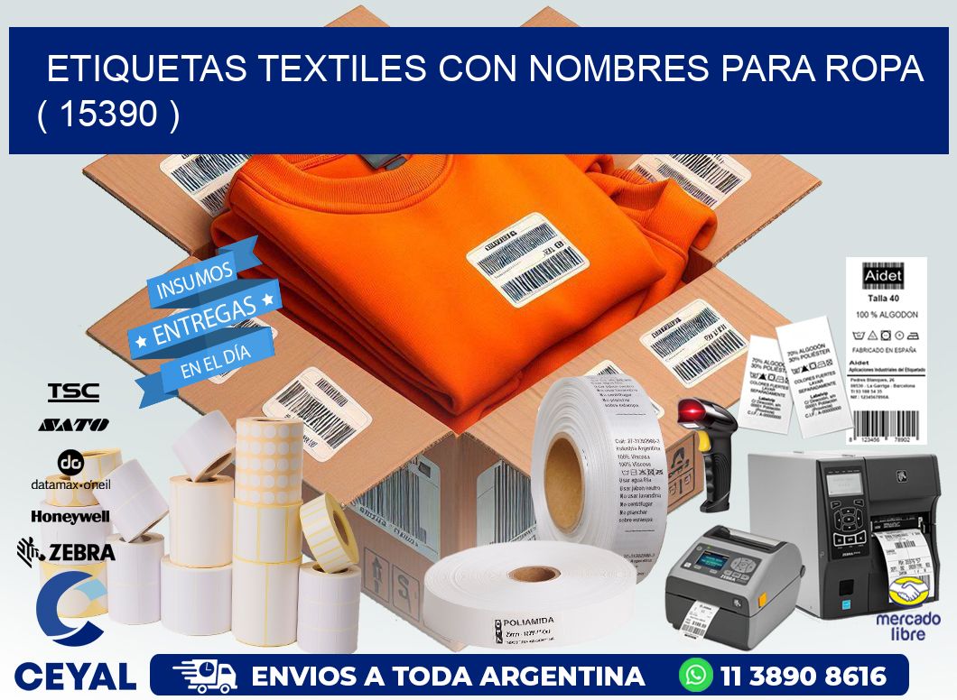 ETIQUETAS TEXTILES CON NOMBRES PARA ROPA   ( 15390 )
