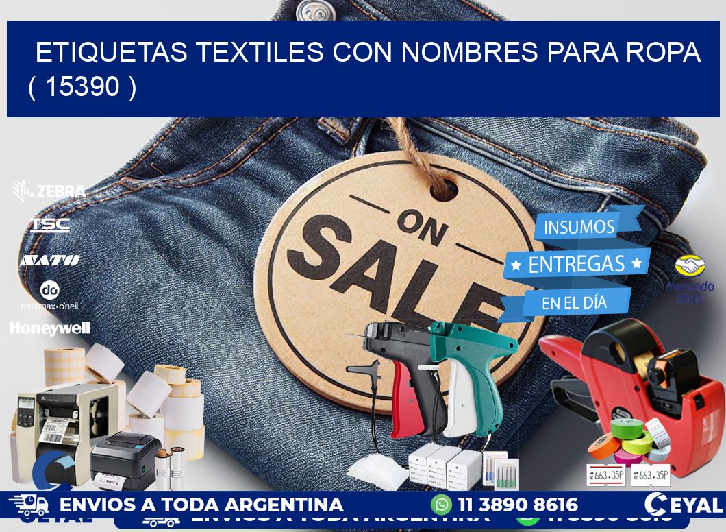 ETIQUETAS TEXTILES CON NOMBRES PARA ROPA   ( 15390 )
