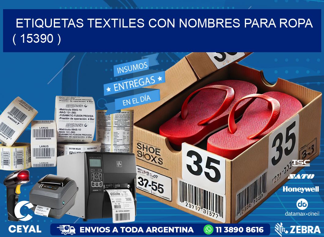 ETIQUETAS TEXTILES CON NOMBRES PARA ROPA   ( 15390 )