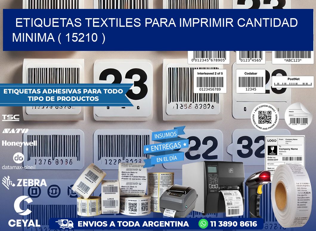 ETIQUETAS TEXTILES PARA IMPRIMIR CANTIDAD MINIMA ( 15210 )