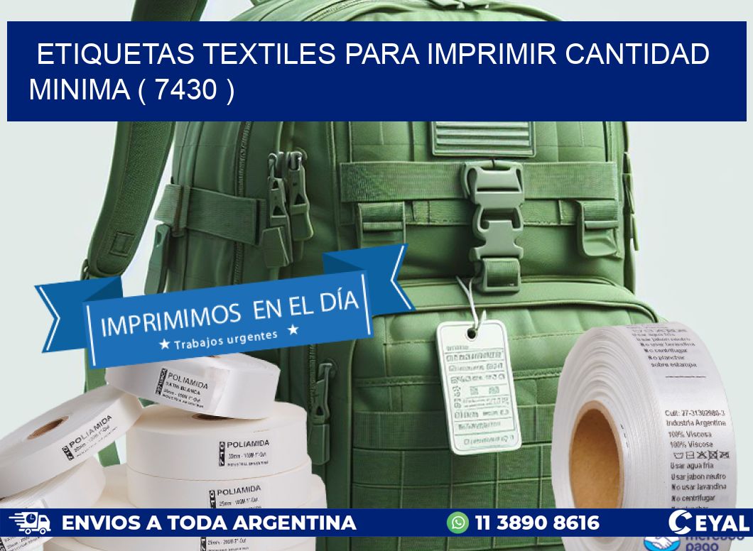 ETIQUETAS TEXTILES PARA IMPRIMIR CANTIDAD MINIMA ( 7430 )