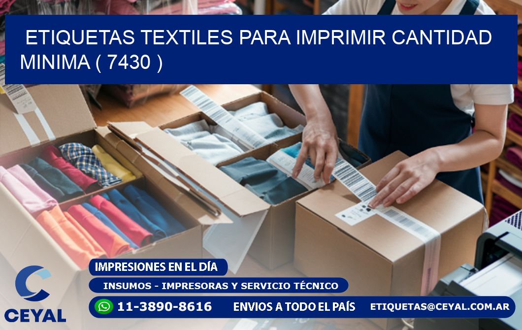 ETIQUETAS TEXTILES PARA IMPRIMIR CANTIDAD MINIMA ( 7430 )
