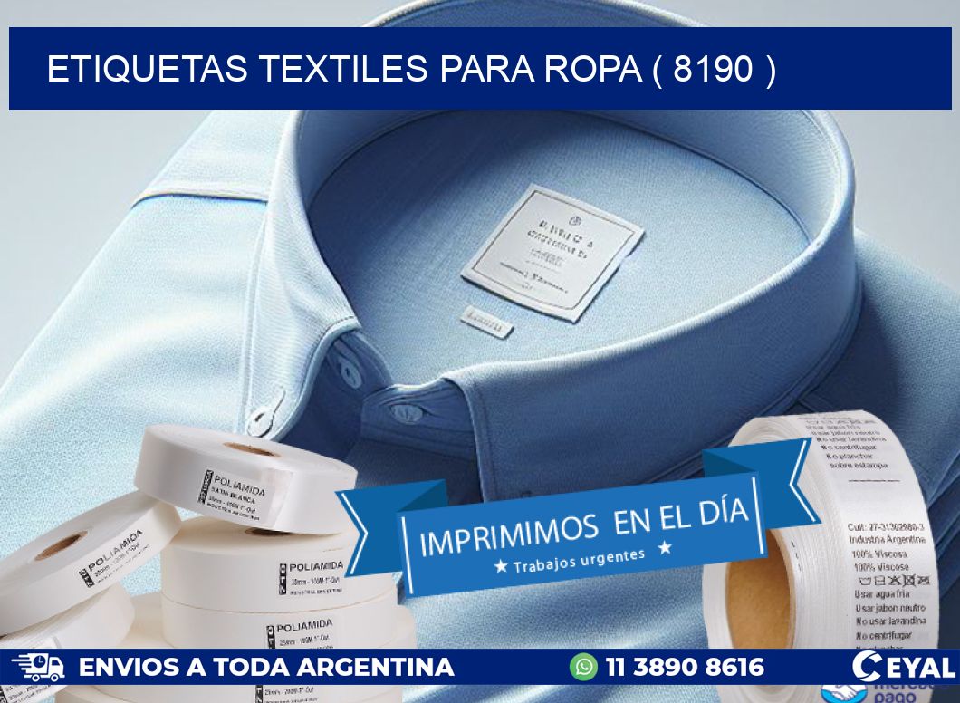 ETIQUETAS TEXTILES PARA ROPA ( 8190 )