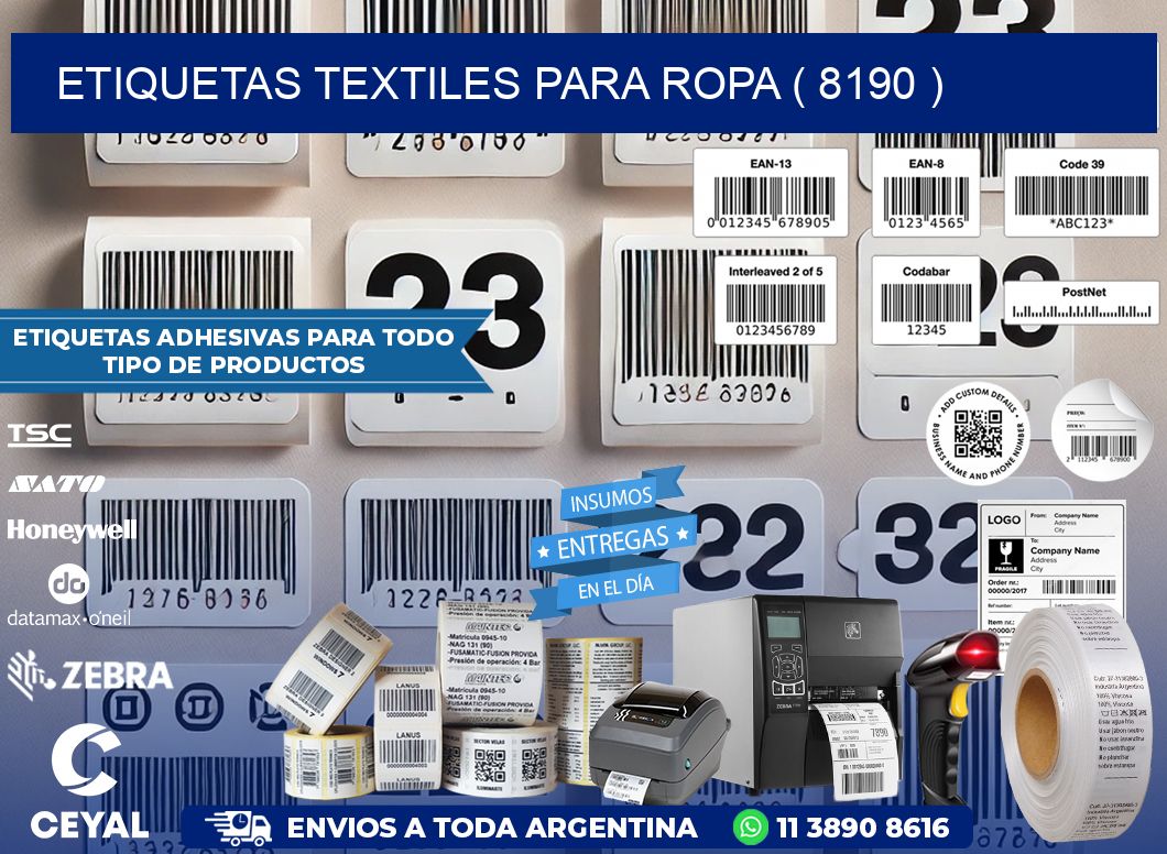 ETIQUETAS TEXTILES PARA ROPA ( 8190 )